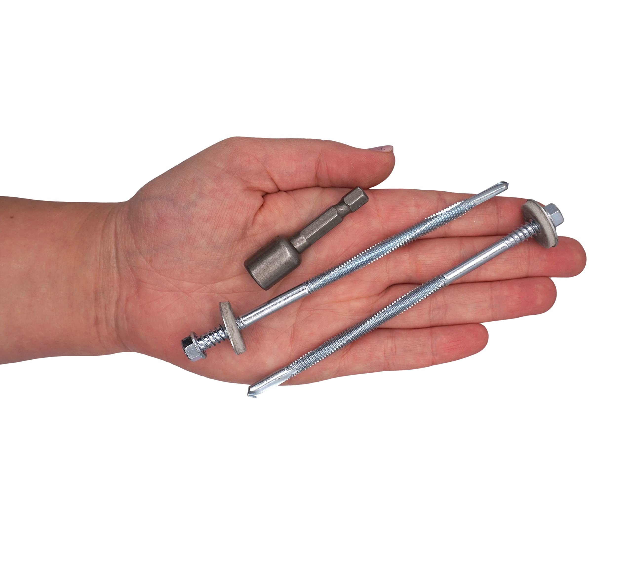 SKIR'CO Tornillos autoperforantes de 5,5 x 120 mm con arandelas EPDM para paneles sándwich, cabeza hexagonal (30 piezas)