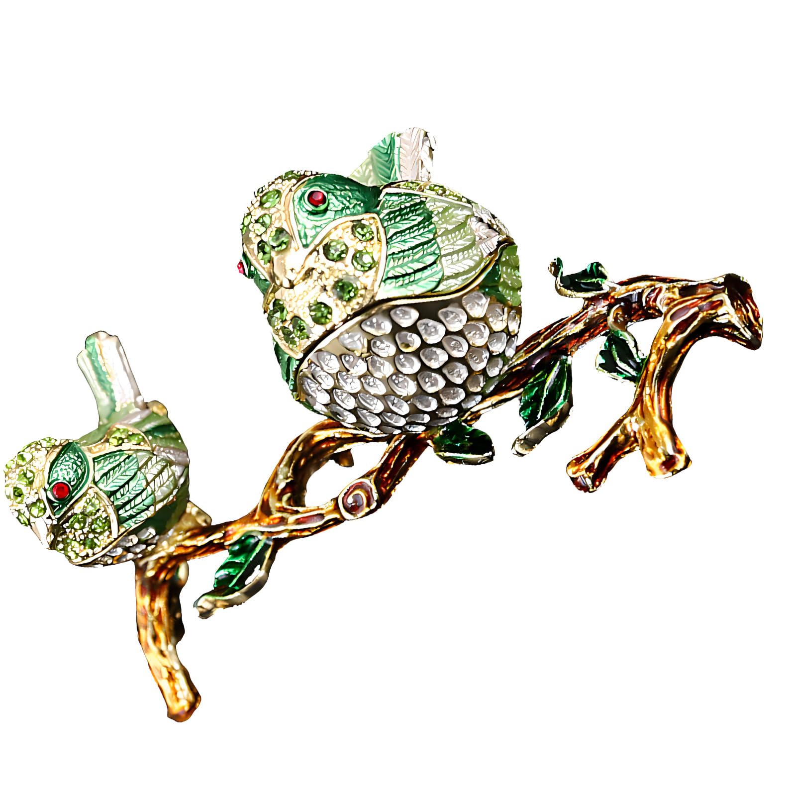LWHZOFR Exquisite Bird Jewelry Box Small Desk Ornament Artistic Rings Box for Storing Small Accessories and Adding Charm to Any Room Unique Art Collectible