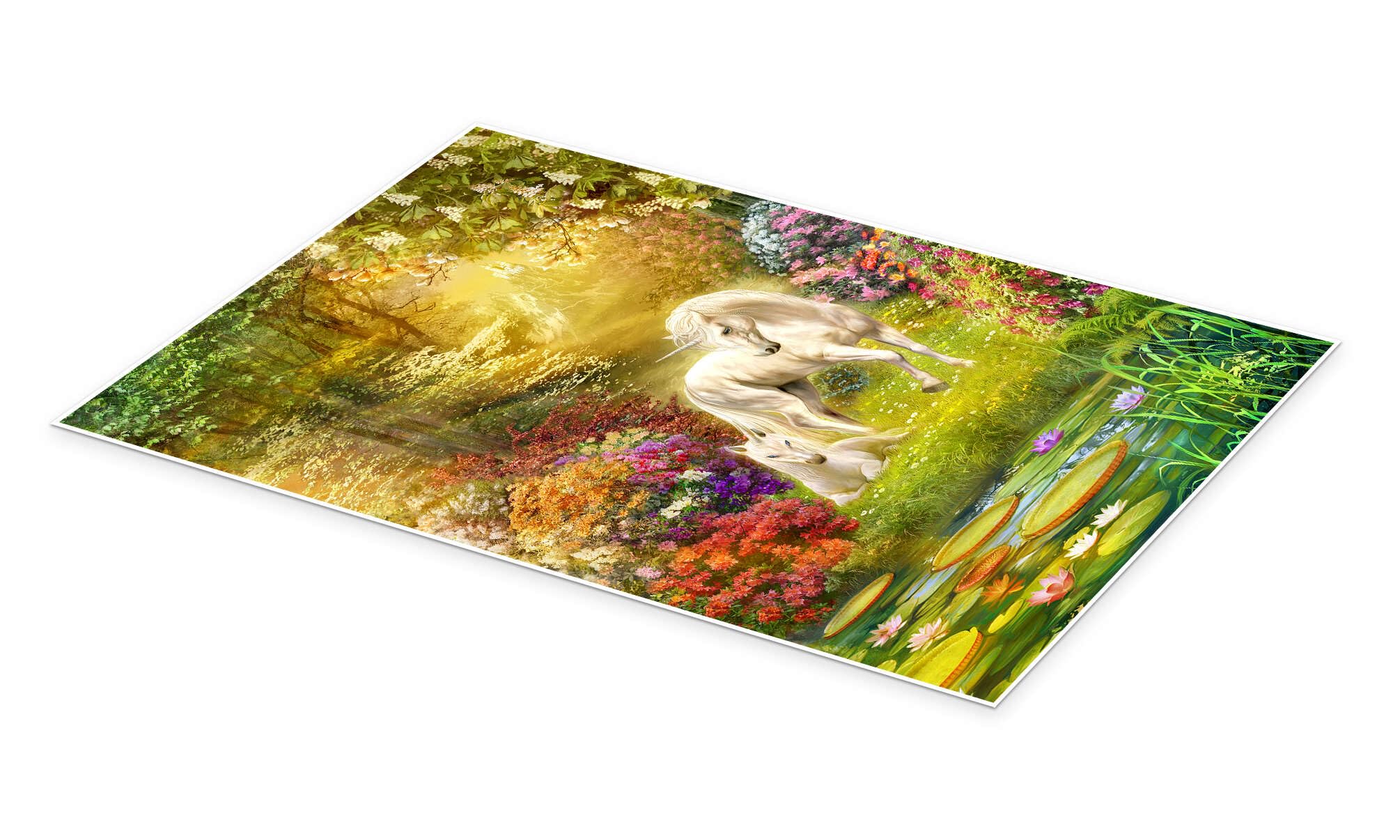 Unicorns in the garden Plakat