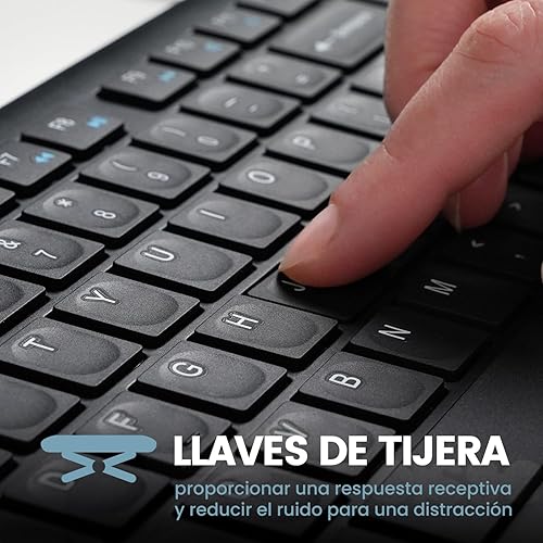 Miniatura 2 de Perixx PERIBOARD-210 Teclado de tamaño completo con cable, diseño Ultra Delgado y teclas silenciosas, para ordenador, portátil, PC y Escritorio