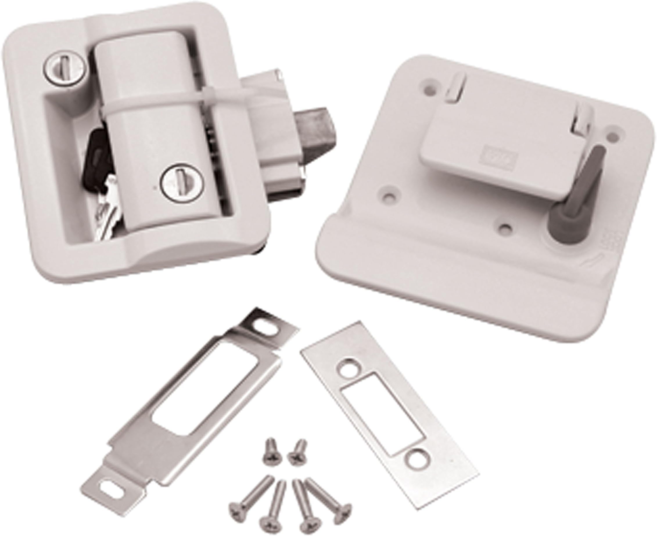 43610-09 FIC Travel Trailer Lock with Deadbolt - White