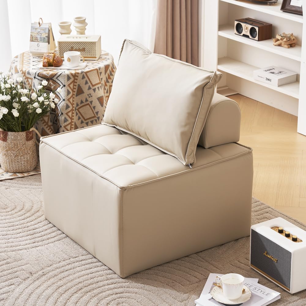 GHKWXUE Single Armless Sofa Chair/Modular Floor Sofa/Small Comfy Floor Couch for Small Space Variable Sectional Sofa/Couch for Living Room Apartment Office(beige GHKWXUE Single Armless Sofa Chair/Modular Floor Sofa/Small Comfy Floor Couch for Small Space Variable Sectional Sofa/Couch for Living Room Apartment Office(beige
