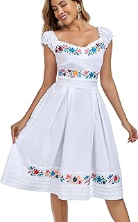 Women's Mexican Dress Embroidered Causal Lace Party Dress