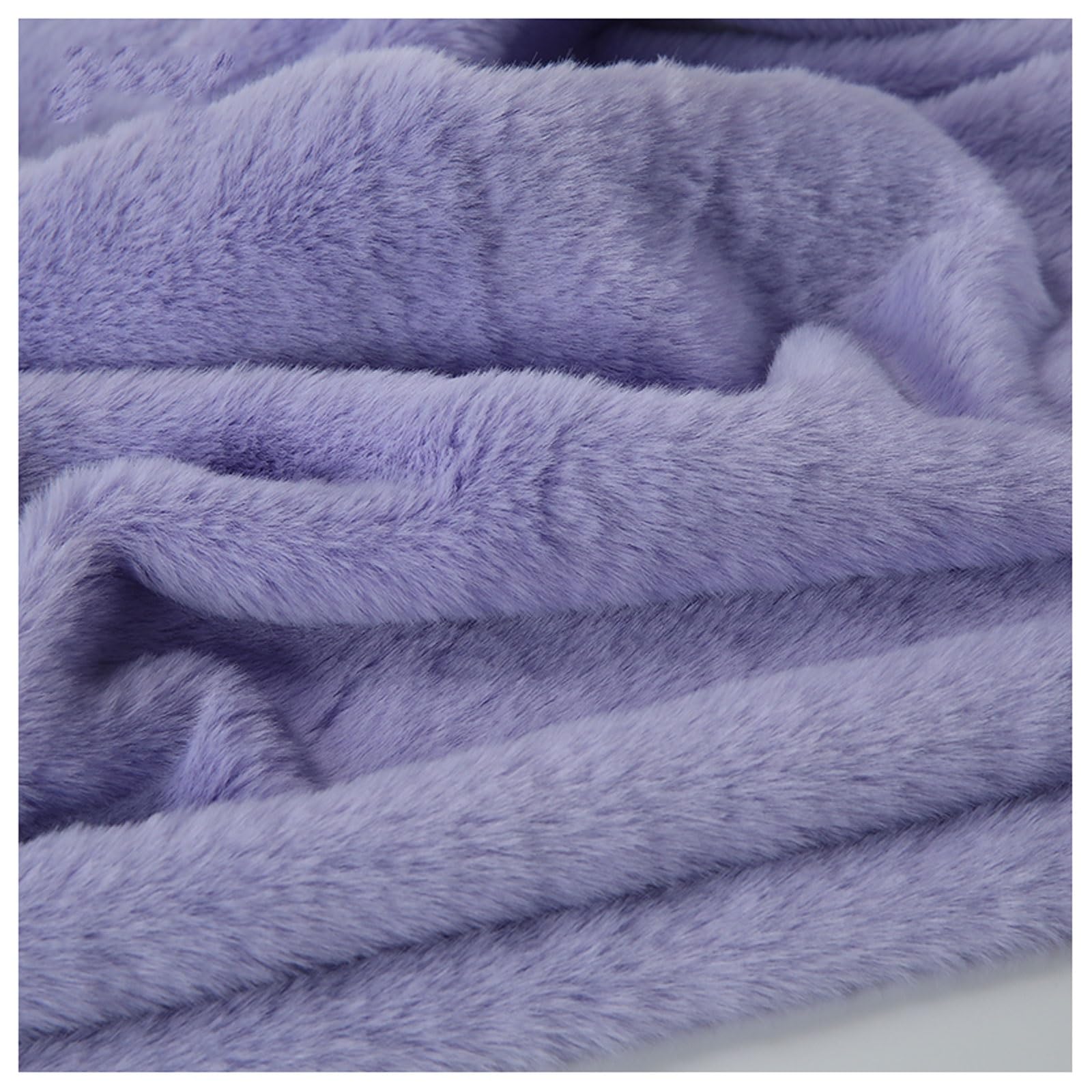 Short Pile Plain Fun Faux Fur Fabric Material, Soft Plush Faux Imitation Fur Material, for Costume, Cosplay, Art Crafts, Photography Backdrops, Home Decor, Toys, 50x160cm, 59 Colors (Color : Purple 3