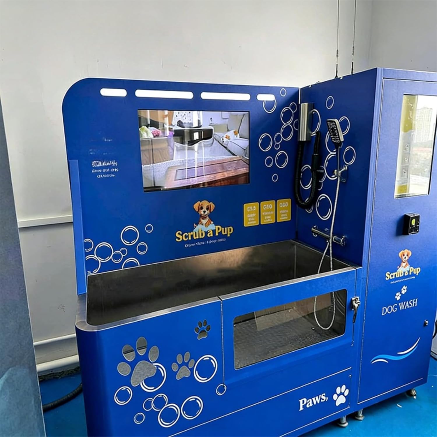 Pet Wash Machine, Coin-Operated Dog Bath Station with Pet Bath Sprayer, Profitable Pet Grooming Supplies for Public Spaces