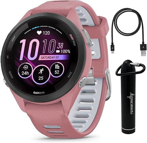 Vista 22 de Wearable4U Garmin Forerunner 265S Music GPS Running 1.654 in Smartwatch, negro con pantalla táctil AMOLED de 1.1 pulgadas, paquete de auriculares
