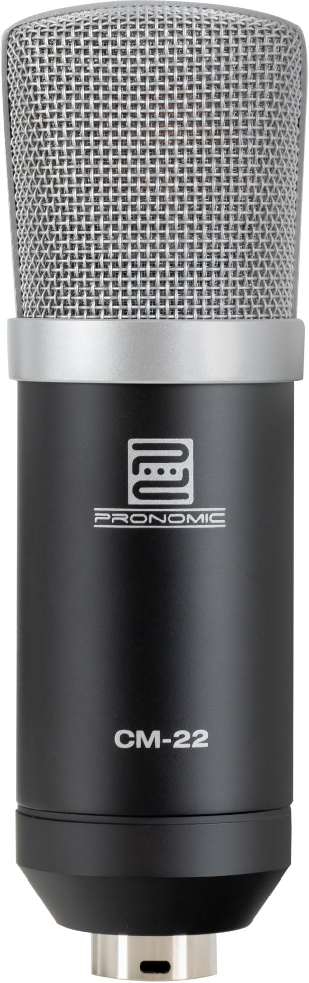 Pronomic CM-22 Studio Großmembranmikrofon XLR-Kondensatormikrofon (mit Mikrofonspinne, Etui, Windschutz, Reduziergewinde und Transportkoffer) schwarz
