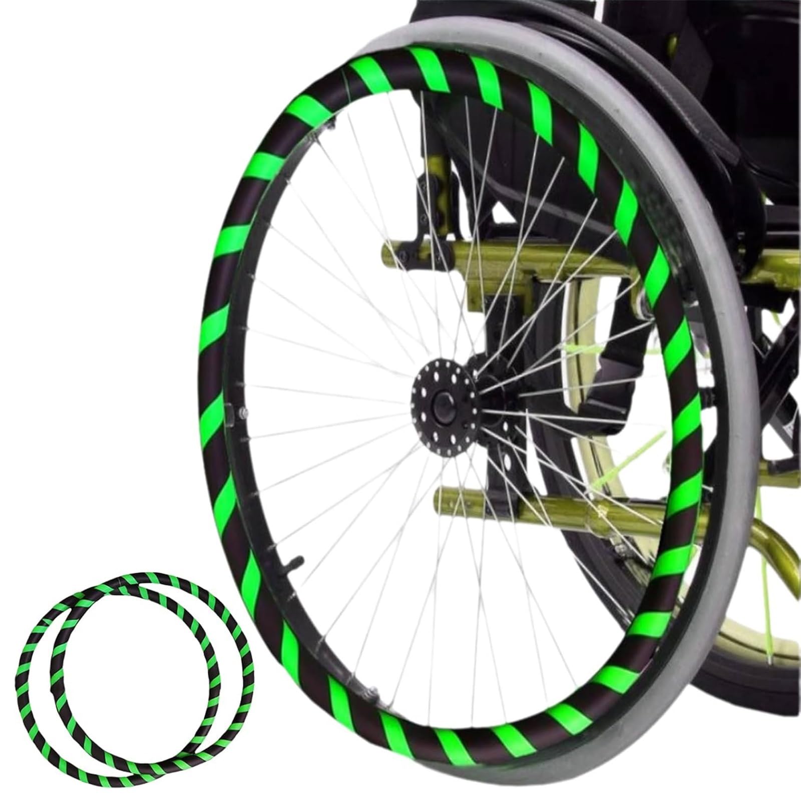 Rutschfester Handschiebering für Rollstühle, 1 Paar 22/24 Zoll verschleißfeste Schutzhülle für Rollstuhlabdeckungen aus Silikon, zweifarbige Schutzhülle für den Griff des Radschieberings, für alle Hin