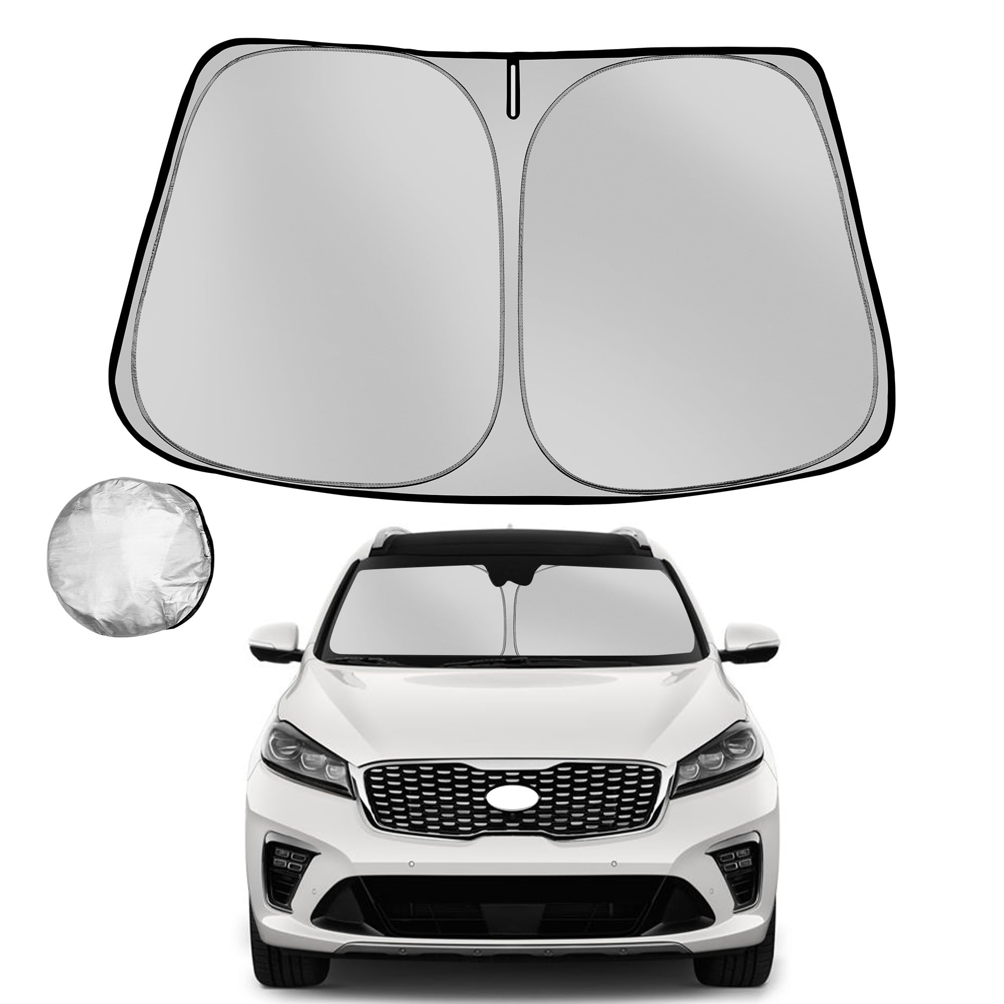 Fonowka Windshield Sun Shade for 2016-2020 Kia Sorento Foldable Sun Sunshade for Car Front Window Blocks UV Rays and Heat Automotive Interior Protector Custom Fit Accessories