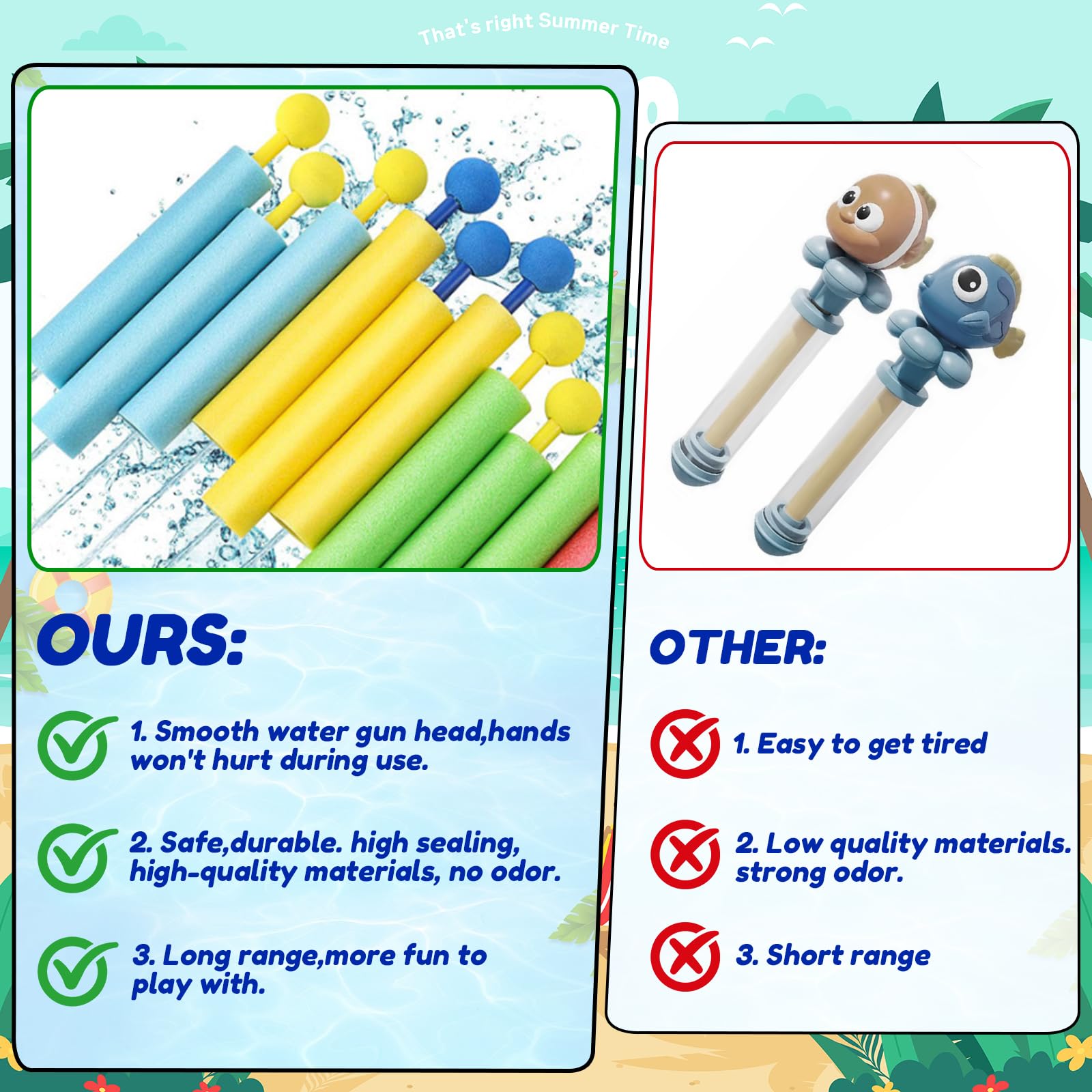 Pistola ad Acqua, 12pcs Pistole ad Acqua Schiuma, Giocattoli da Battaglia 8 m, Giocattolo Estivo per Piscina, Adatto per Spiaggia, Piscina, Giardino e Giochi All'aperto, per Bambini 3-12 anni