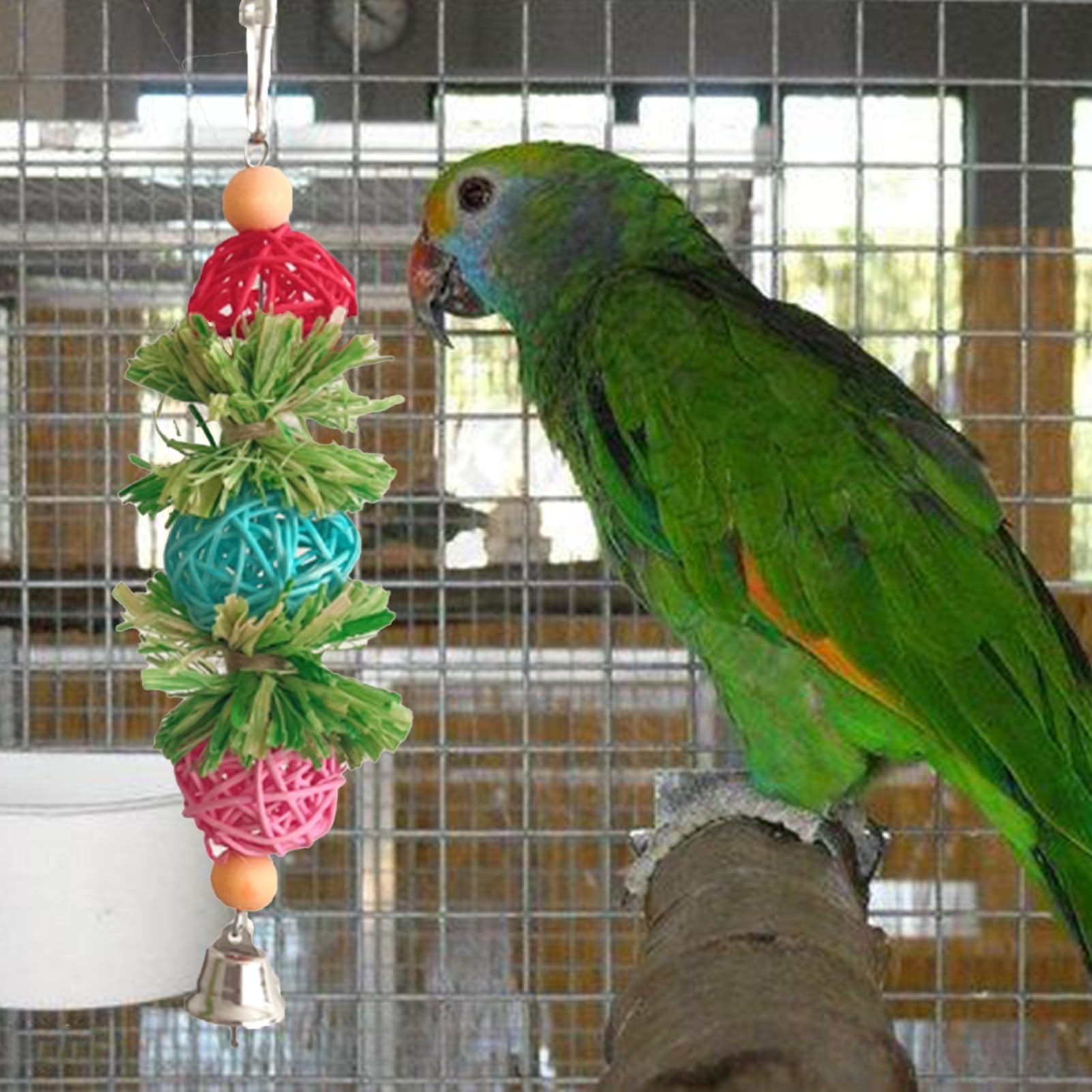 2 Pcs Bird Toys, Bird Shredding Toys, Parrot Chewing Toys, Cockatiel Toys, Include Natural Corn Cob Bells - Image 4