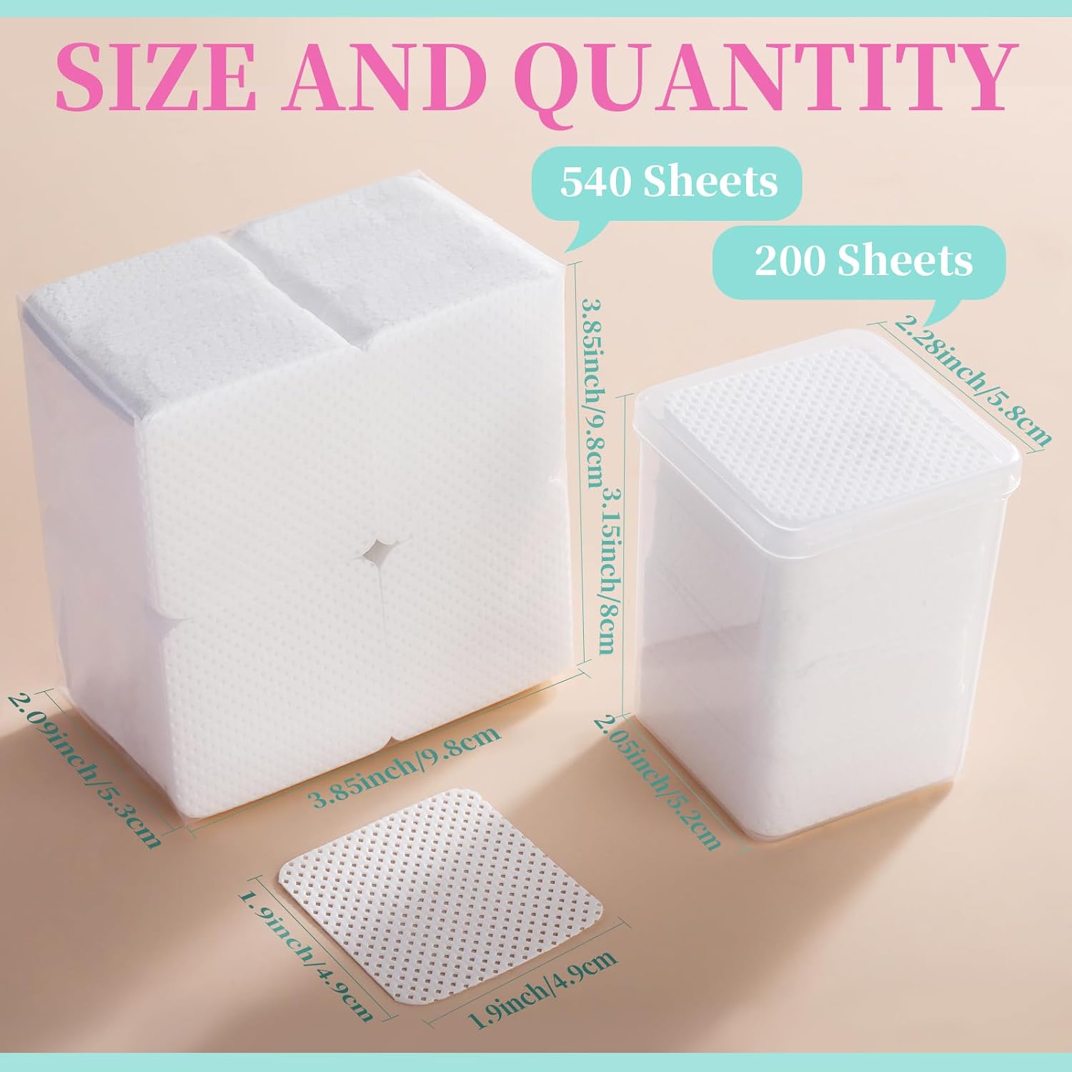 FANDAMEI 740 PCS Lint Free Nail Wipes, Nail Wipes for Gel Nails Lint Free, Nail Supplies, White