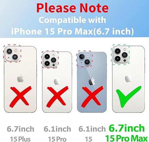 Miniatura 2 de Loheckle Funda para iPhone 15 Pro Max para mujeres, niñas, adolescentes, diseño cuadrado a la moda, lindas fundas con soporte de anillo y cordón,