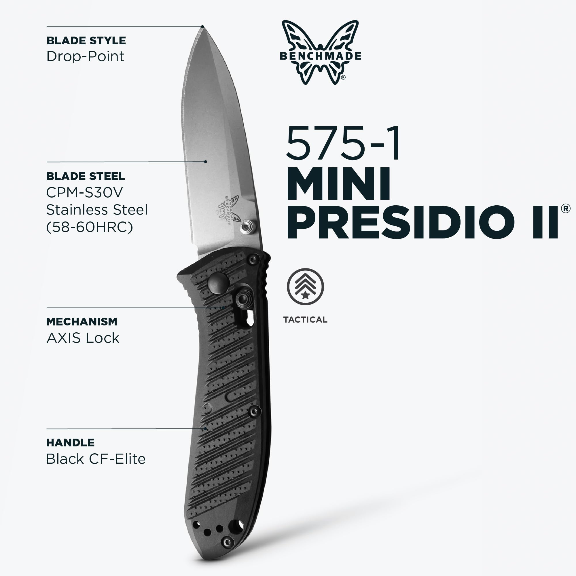 Amazon.co.jp: BENCHMADE/ベンチメイド 575-1 ミニ プレシディオ2 