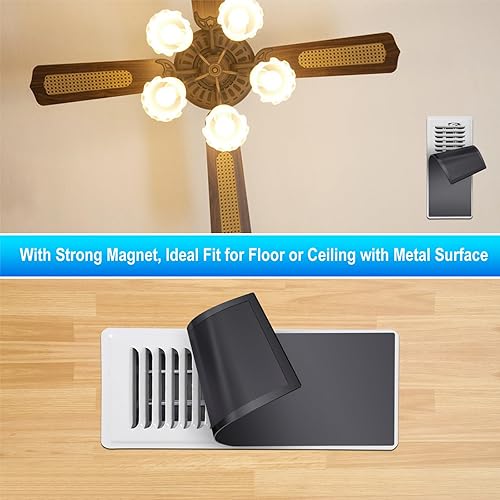 Miniatura 4 de Cubiertas Magnéticas para Rejillas de Ventilación del Suelo, 4 x 10 Pulgadas, Cubiertas de Rejillas con Sujeción Superior para el Hogar, Cubiertas