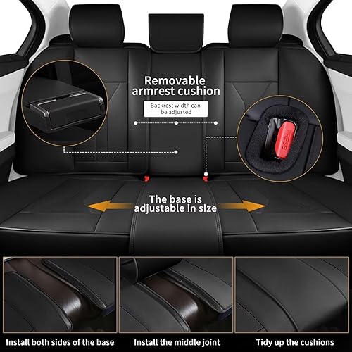 Miniatura 5 de Juego completo de fundas de asiento para Kia Forte 2010-2023 2024, funda de asiento de automóvil de piel sintética transpirable personalizada para