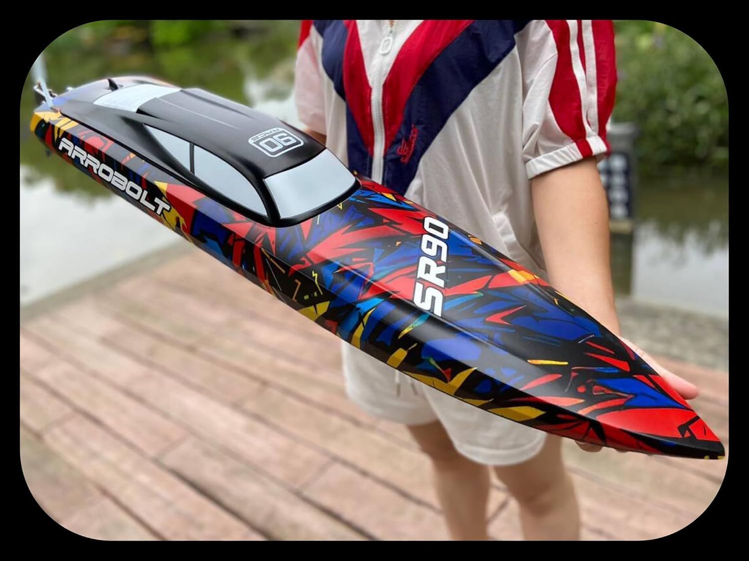 35.43" Inch 90CM EXA79805 Large Brushless Remote Control Boat 45MPH+ 3WD RC Boat Watercraft for Adults 14y+ Walking on Big Lake Pool Sea (ARTR Excluding Batteries and Chargers)