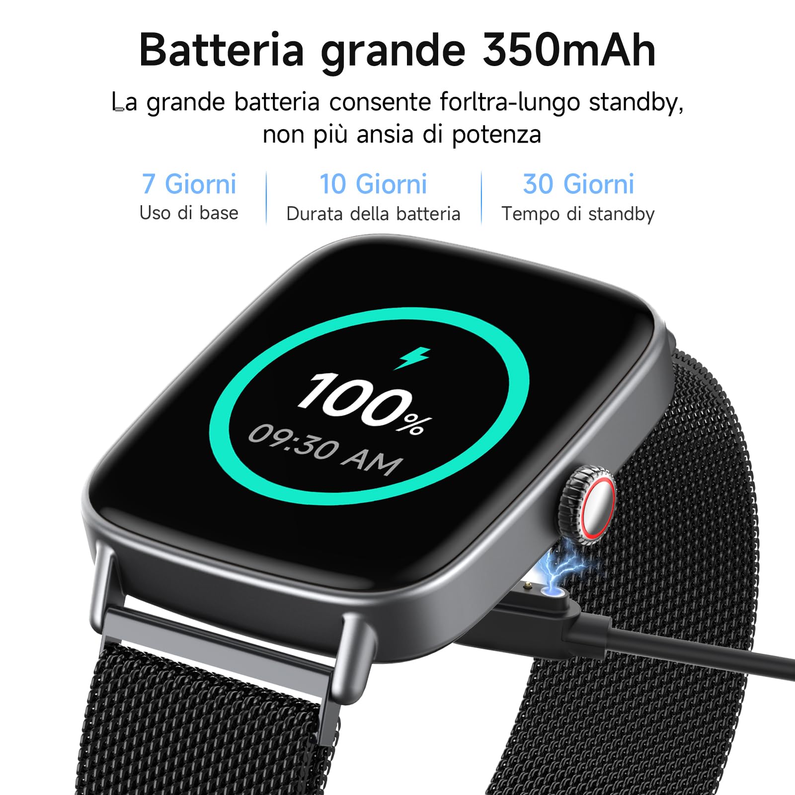 Smartwatch Donna Uomo,1.85" HD Smart Watch Chiamate e Whatsapp,Orologio Fitness Sportivo Cardiofrequenzimetro/SpO2/Sonno/Contapassi,Fitness Tracker 110+ Modalità Sport Impermeabile per Android iOS