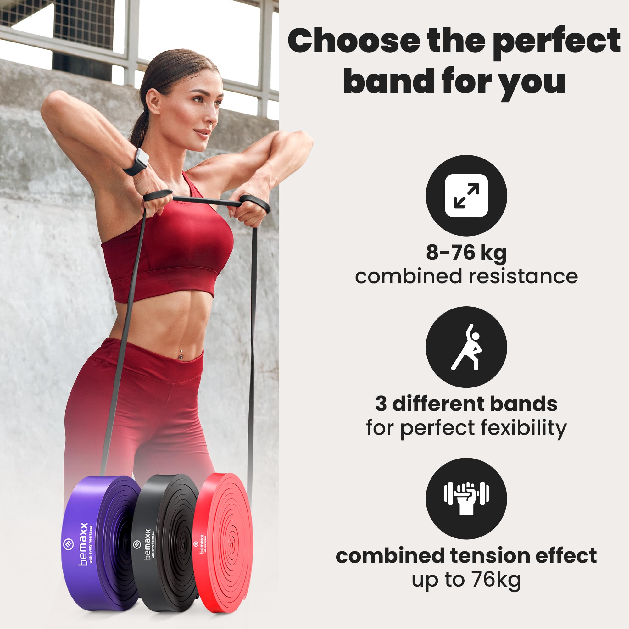 Pull Up Weerstandsband Elastiek band Fitness Trainingsgids – Optrek Powerband | Omhoog trekken Optrekhulp Optrekband Gymnastiekband Loop Stretching Assistance Bands Trainingsband Sportband