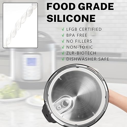 Miniatura 6 de ZLR Anillos de sellado de silicona compatibles con ollas a presión de 6 cuartos de galón  3 anillos de sellado de junta de silicona de repuesto para