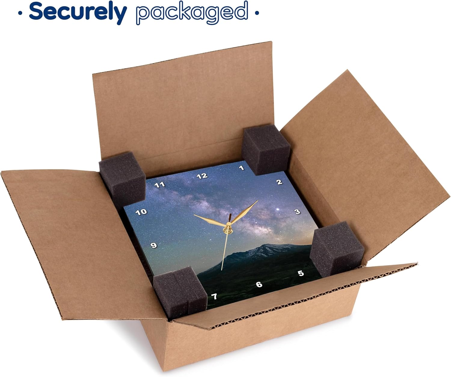 3dRose Wall Clock Silent - 15 inch - Milky Way Over Mt. St. Helens, Active stratovolcano, Washington State - Stars