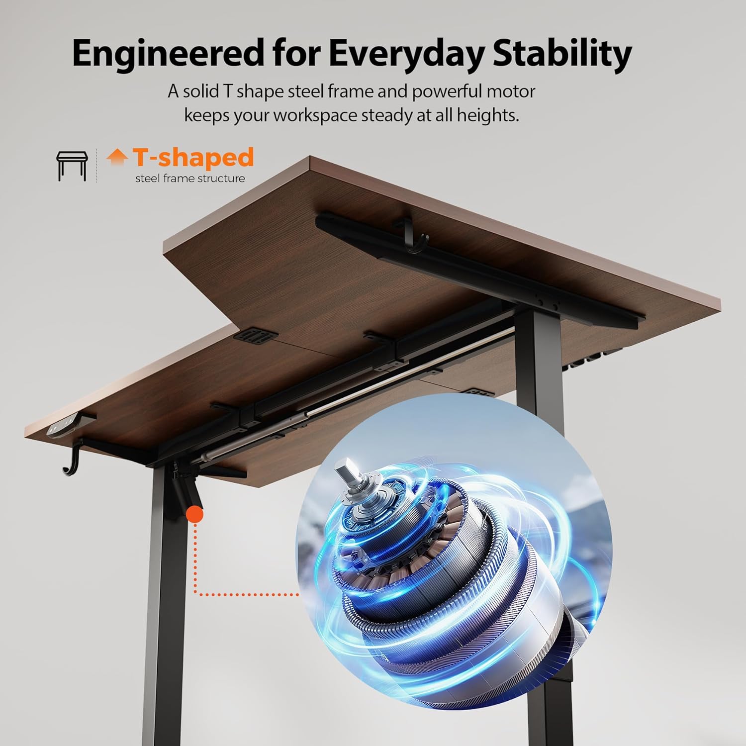 Agilestic Electric Standing Desk, Height Adjustable Desk, 55 x 32 Inch Sit Stand up for Work Office Home, L Shaped Ergonomic Rising Computer Table with Memory Preset, Dark Walnut