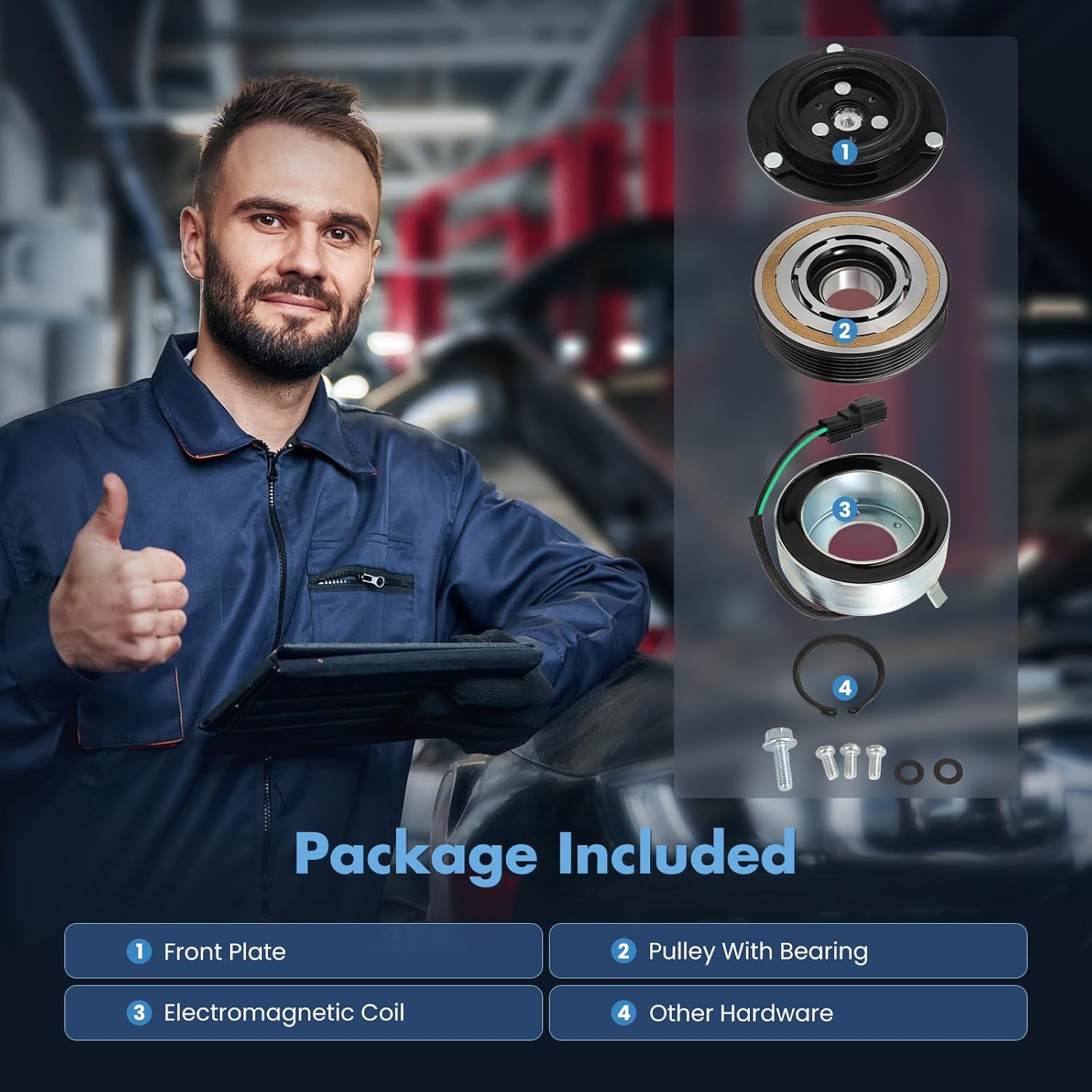 ECCPP A/C Compressor Clutch 2009-2011 Fit for Mazda Tribute 2.5L 2009-2012 Fit for Ford Escape 2.5L AC Clutch