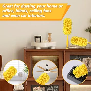 Reusable Duster Refill Compatible with Swiffer Hand Duster - 360 Heavy Duty Dusters Refills - Microfiber Ceiling Fan Duster for Swiffer Dusters Extended Handle, 4 Pack(Handle is Not Included)