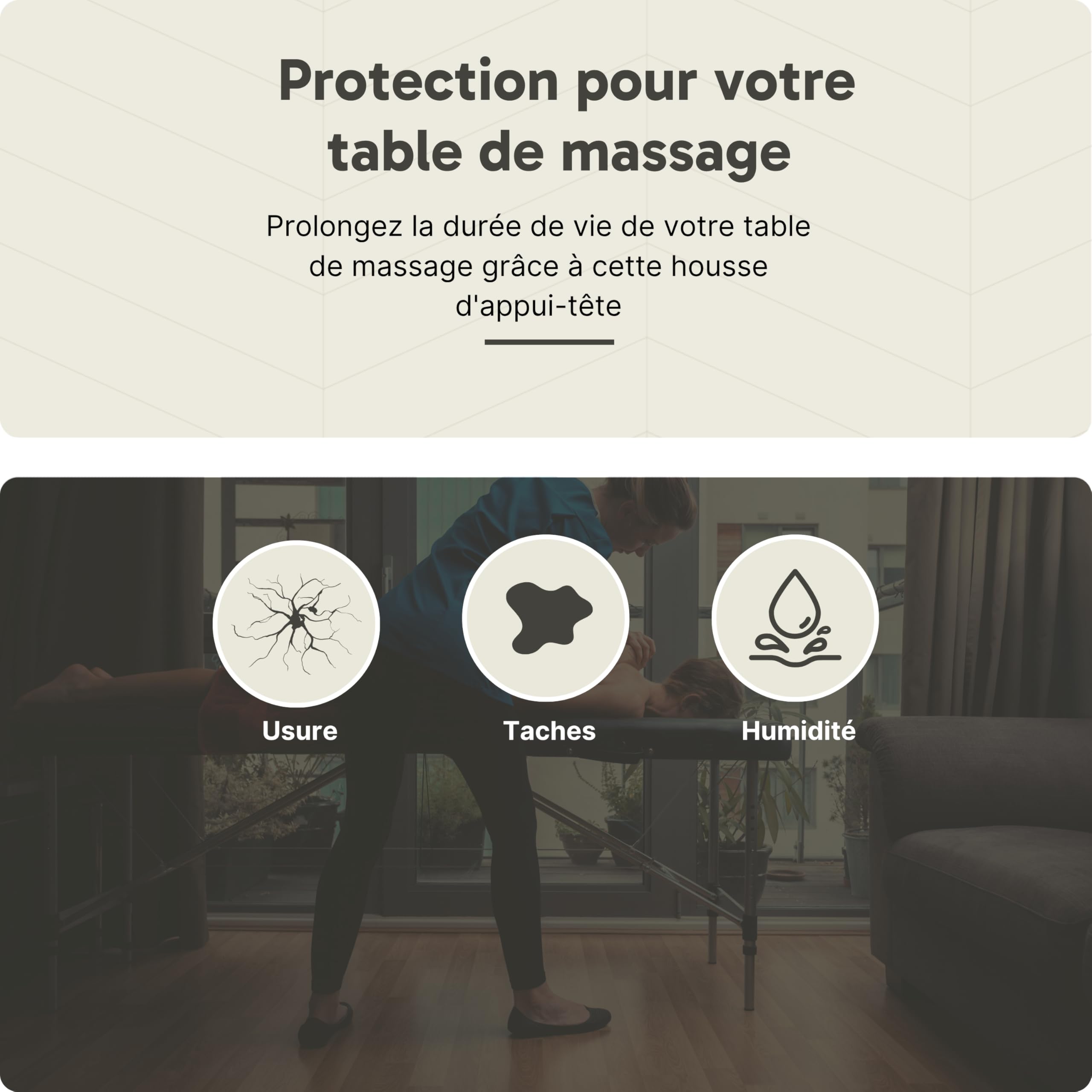 Housse pour têtière en Tissu éponge Marron-Clair - 2 unités - Protège-têtière Professionnel