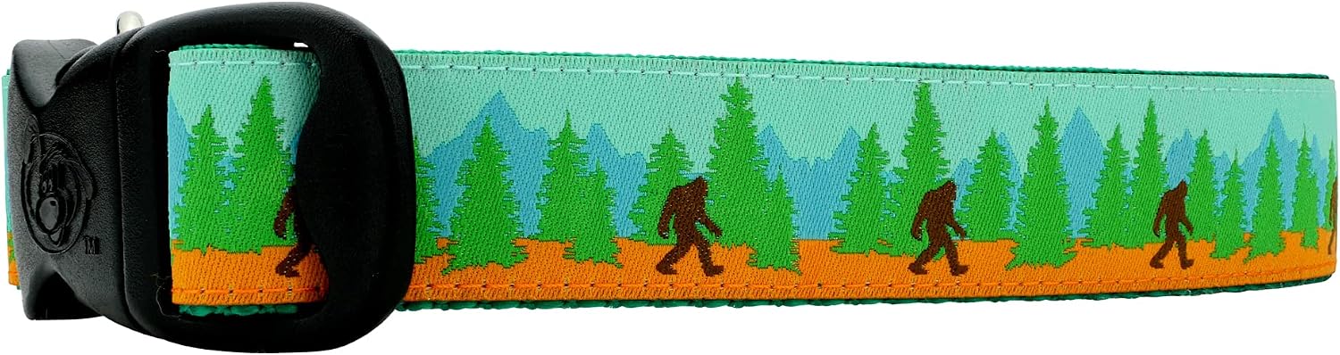 3 Dirty Dawgz Adjustable 1" Yeti Sasquatch Cryptid We Believe Squatchin Bigfoot Dog Collars for Medium Large and X-Large Dogs (Large 1"…