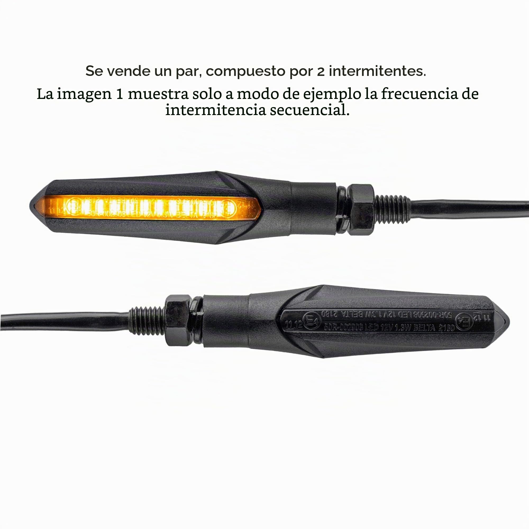 Simda Pro Intermitentes Led Moto Universales Intermitentes Moto 2 unidades (1 par) Homologados Luz Senal de Giro Indicator