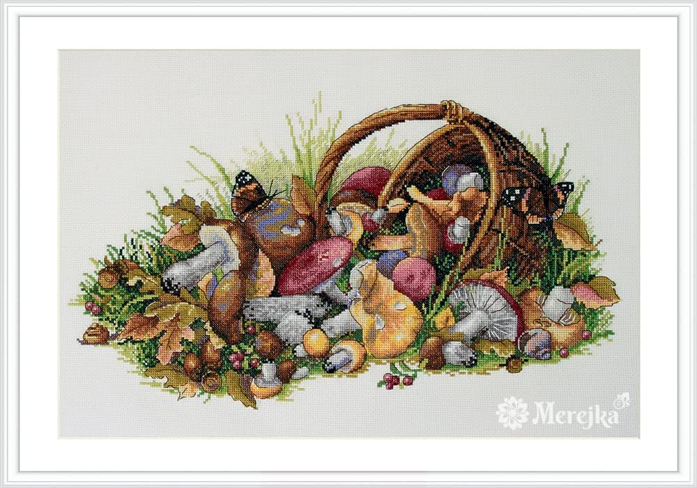Merejka Counted Cross Stitch Kit Mushrooms