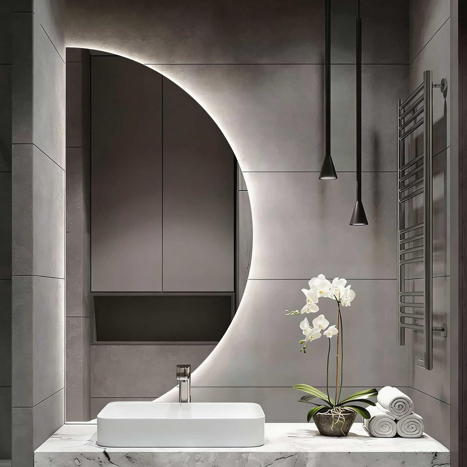 Miroir LED antibuée de salle de bain pour un maquillage parfait matinaux