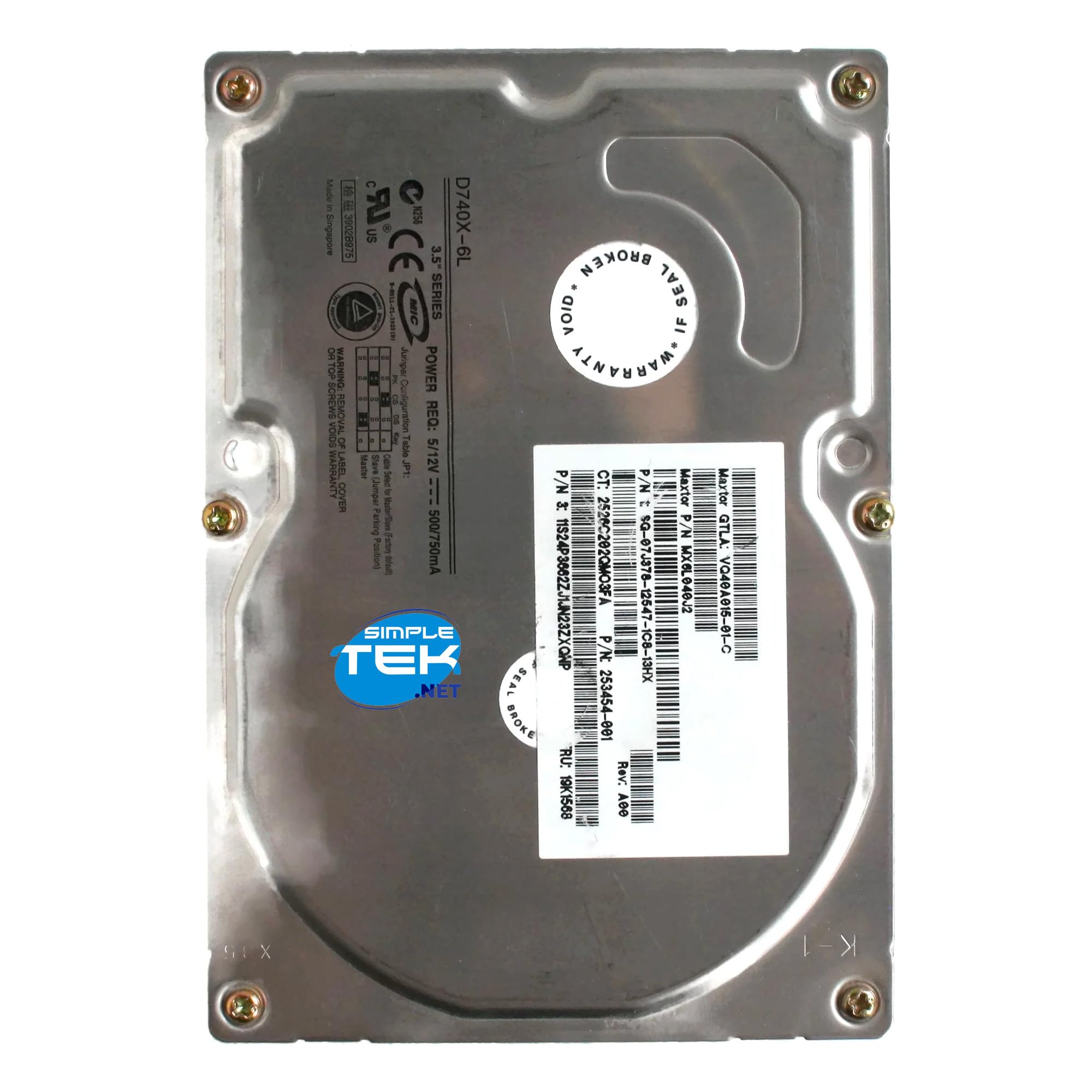 Disco duro 8.4 GB IDE PATA EIDE SIMPLETEK LA08A011 compatible Windows 98 6