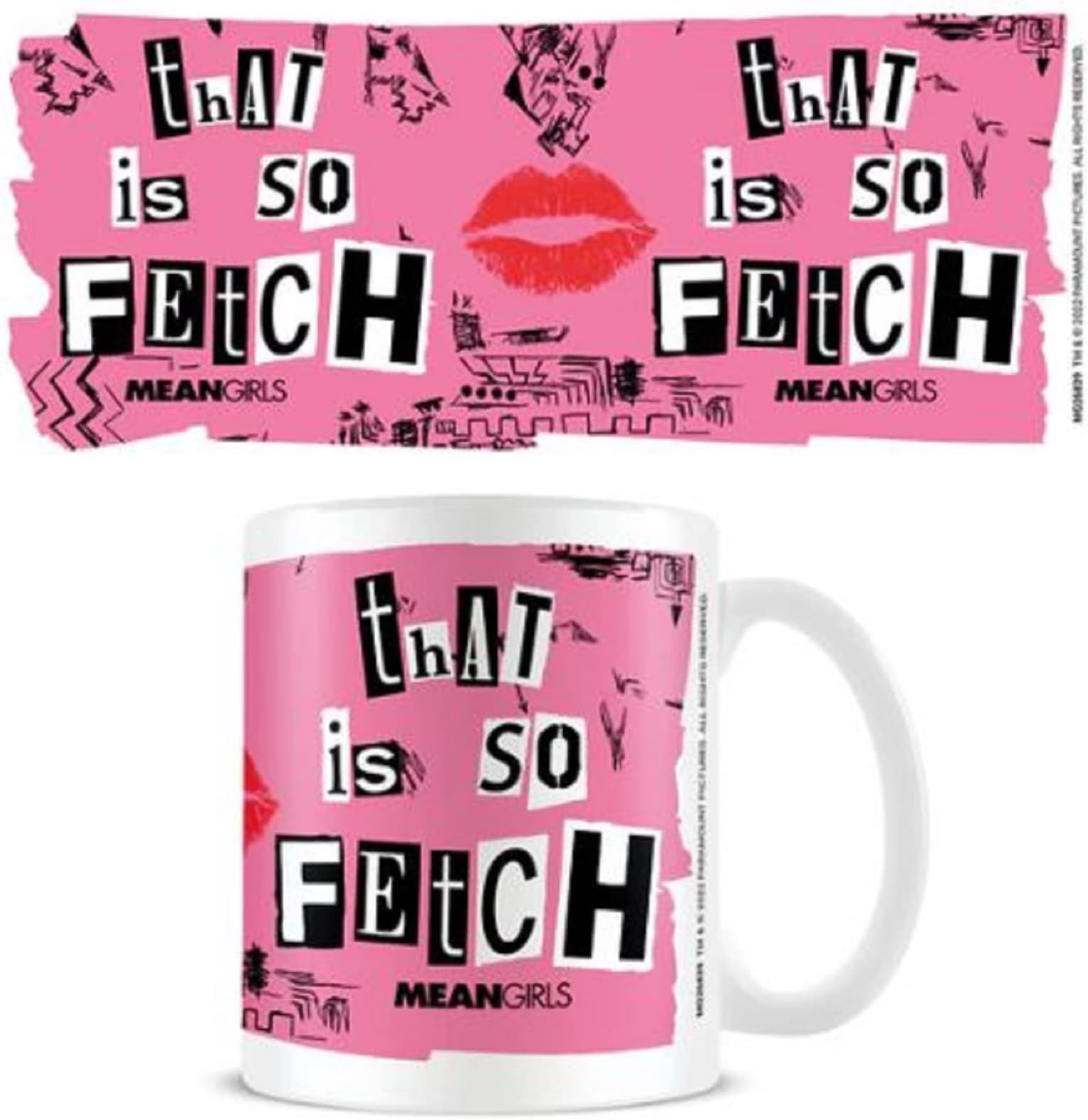 Mean Girls Coffee Mug in Presentation Gift Box (That is So Fetch Design) 11oz Ceramic Pink and White Mug - Official Merchandise