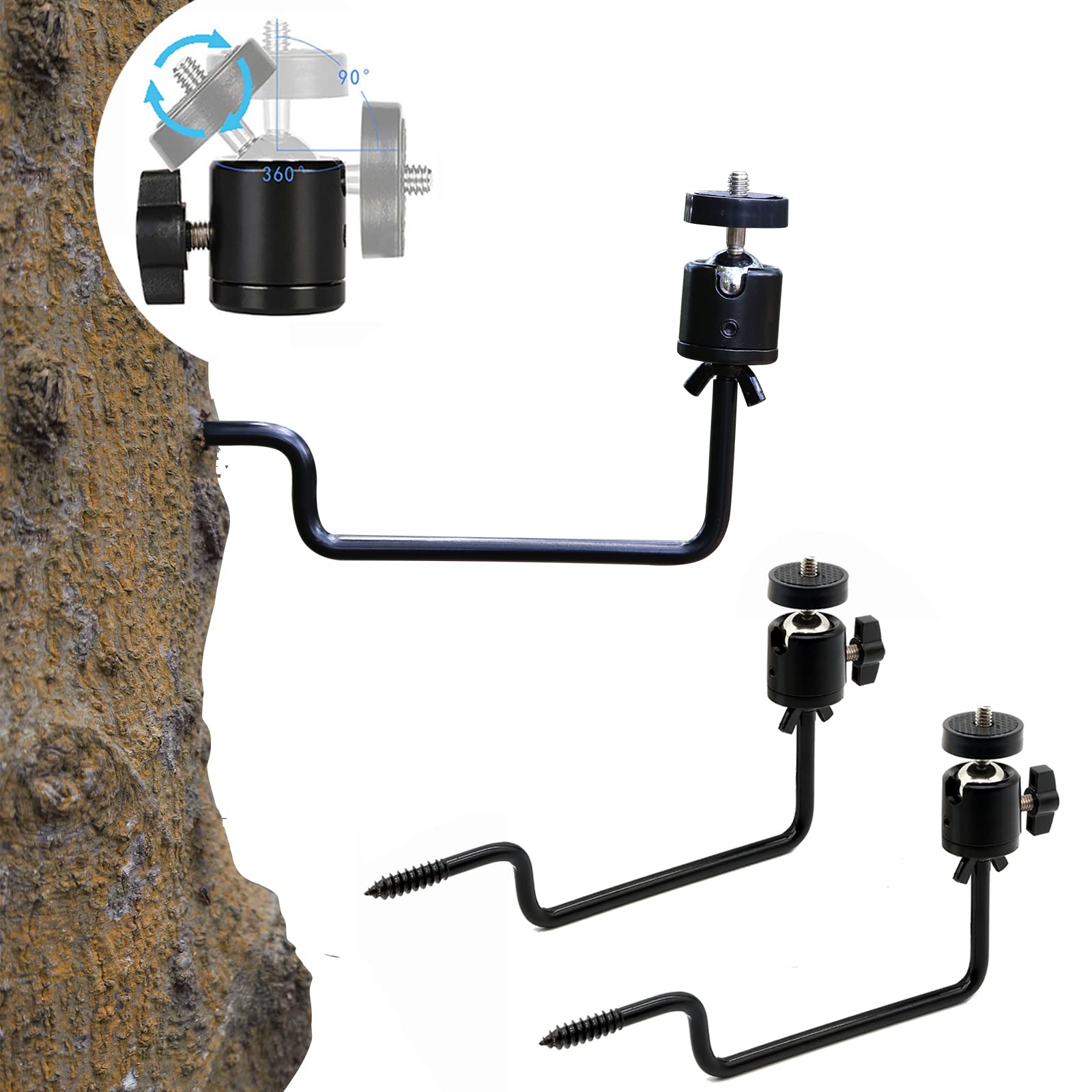 Swivel Tree Mount For Trail Cameras & Camcorders - Adjustable Screw Mount For Scouting