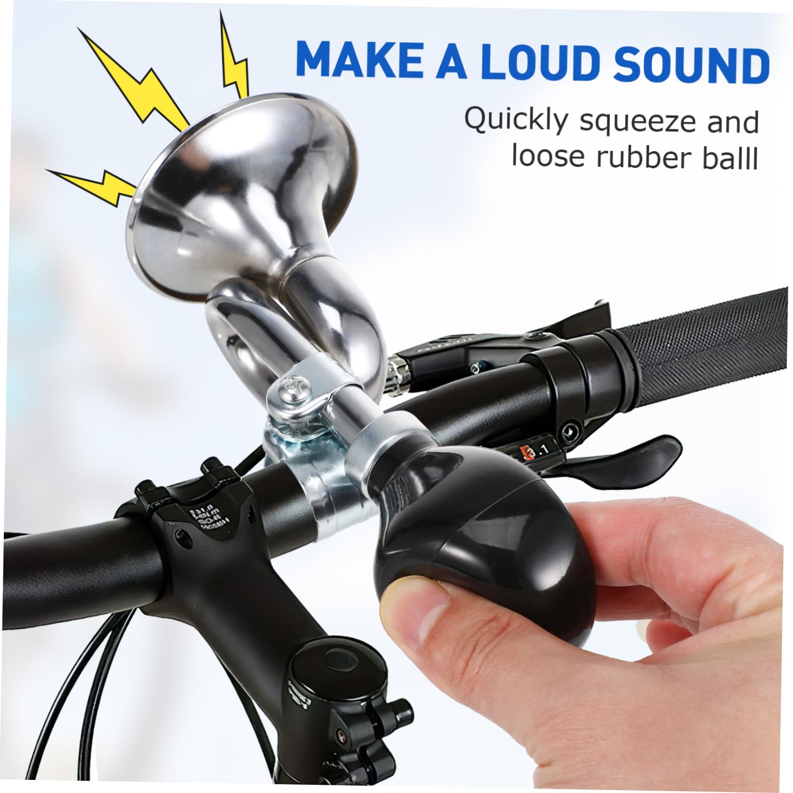 Hemobllo Sonnette De Vélo Le Plus Fort Sonnerie De Vélo Honker Grande Klaxon De Guidon De Vélo Cloche Klaxon Fort pour Vélo Sonnette Vélo Cycle Klaxon De Vélo pour Adultes Silver