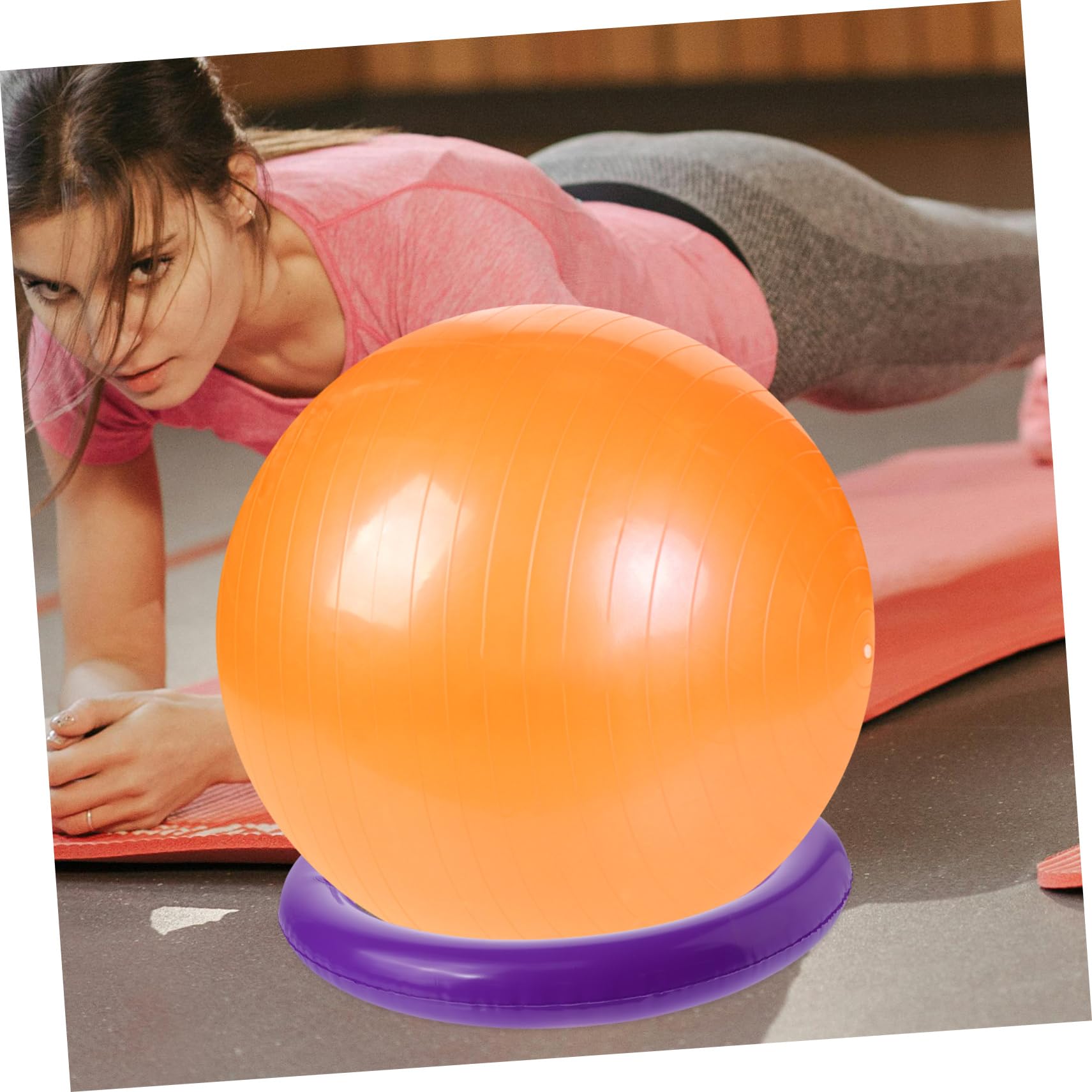 BESPORTBLE Base per Palla Yoga Anello con Palla Yoga Anello di Fissaggio per Palla Yoga Sedia a Sfera per Allenamento Base della Palla Fitness Portapalline da Yoga Viola,Porpora PVC