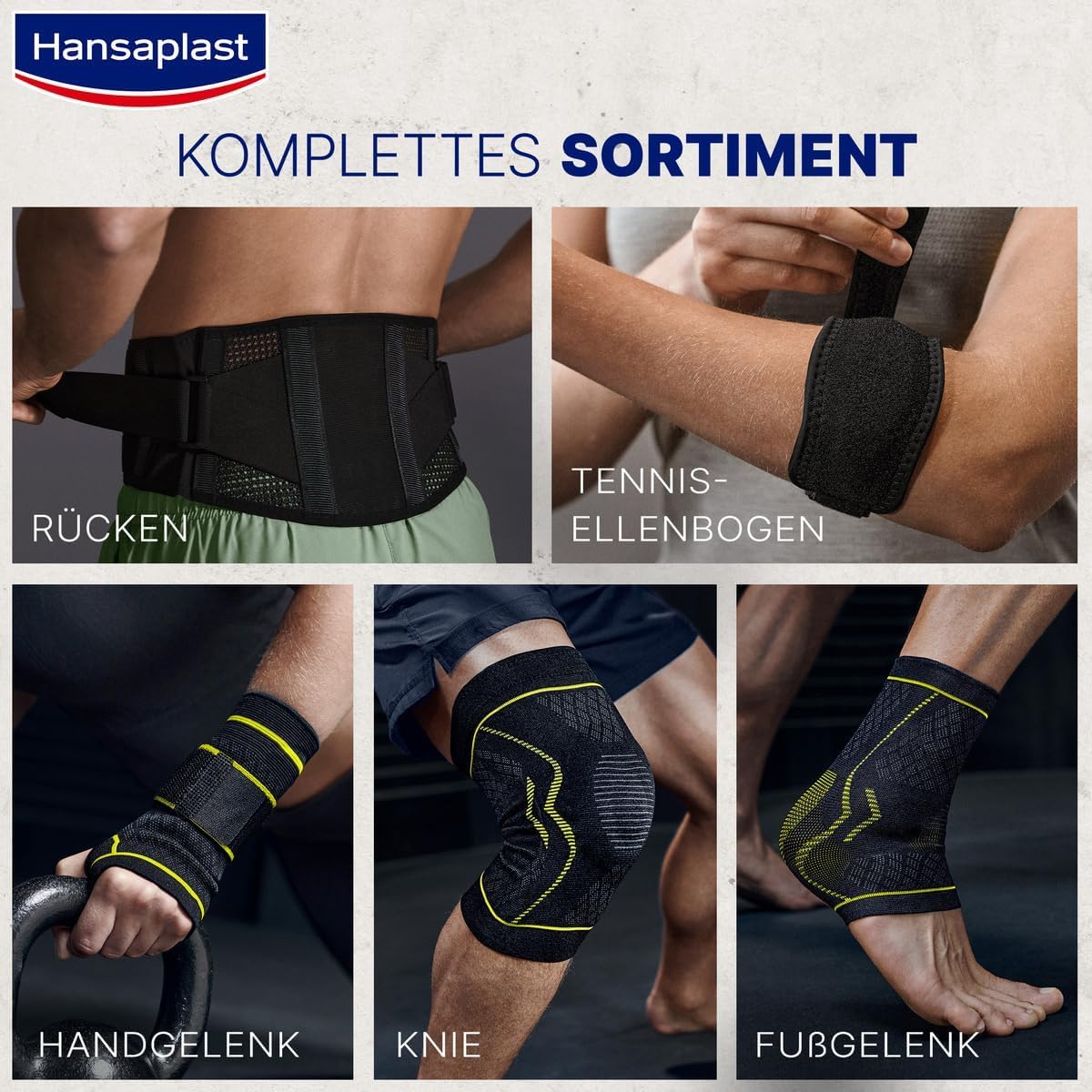 Hansaplast Performance Knie-Bandage, Kniebandage stabilisiert & entlastet das Gelenk, Bandage für rechtes & linkes Kniegelenk unterstützt die aktive Erholung, Größe L/XL