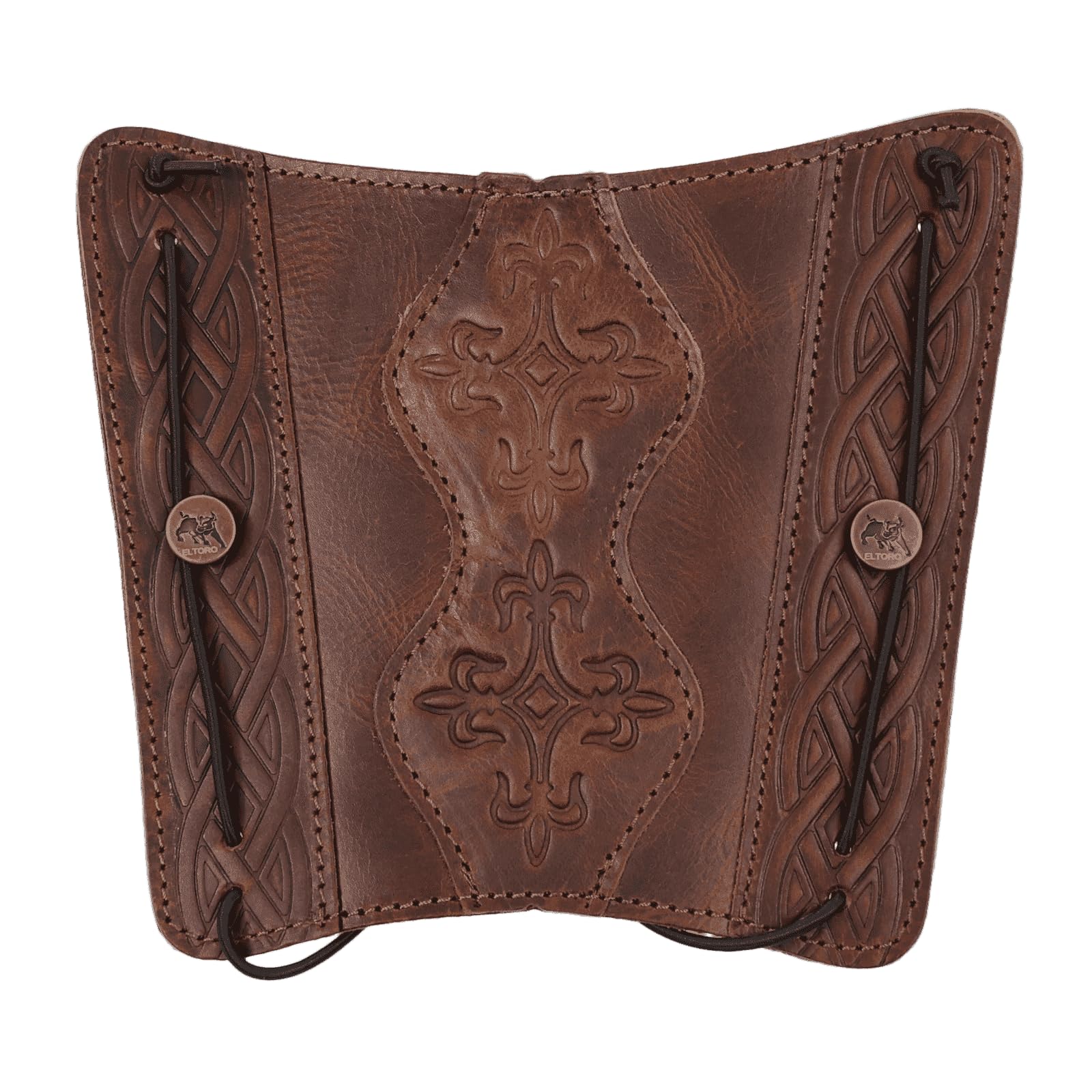 elToro Prime Brea, Flanched Plate | Armschutz aus hochwertigem Leder mit Ornament Zubehör Bogenschießen Pfeil und Bogen
