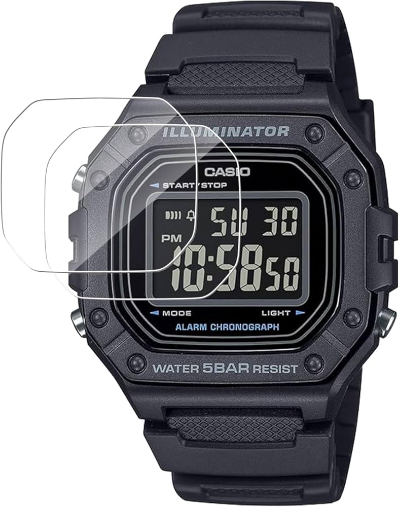 Amazon | 【2枚セット】CASIO 腕時計 W-218H フィルム 衝撃吸収 防爆