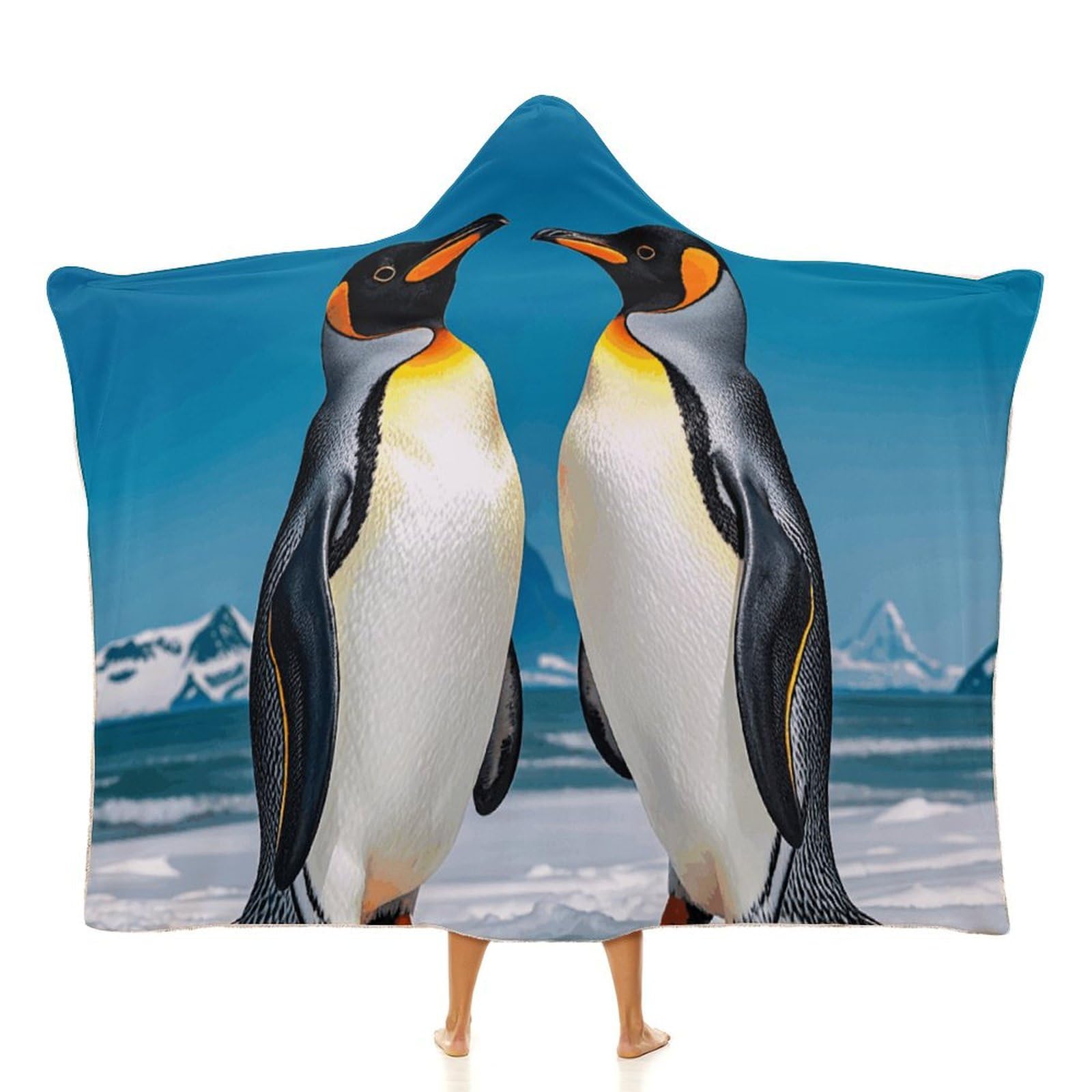 Couverture à capuche pingouins doux pour des instants cocooning