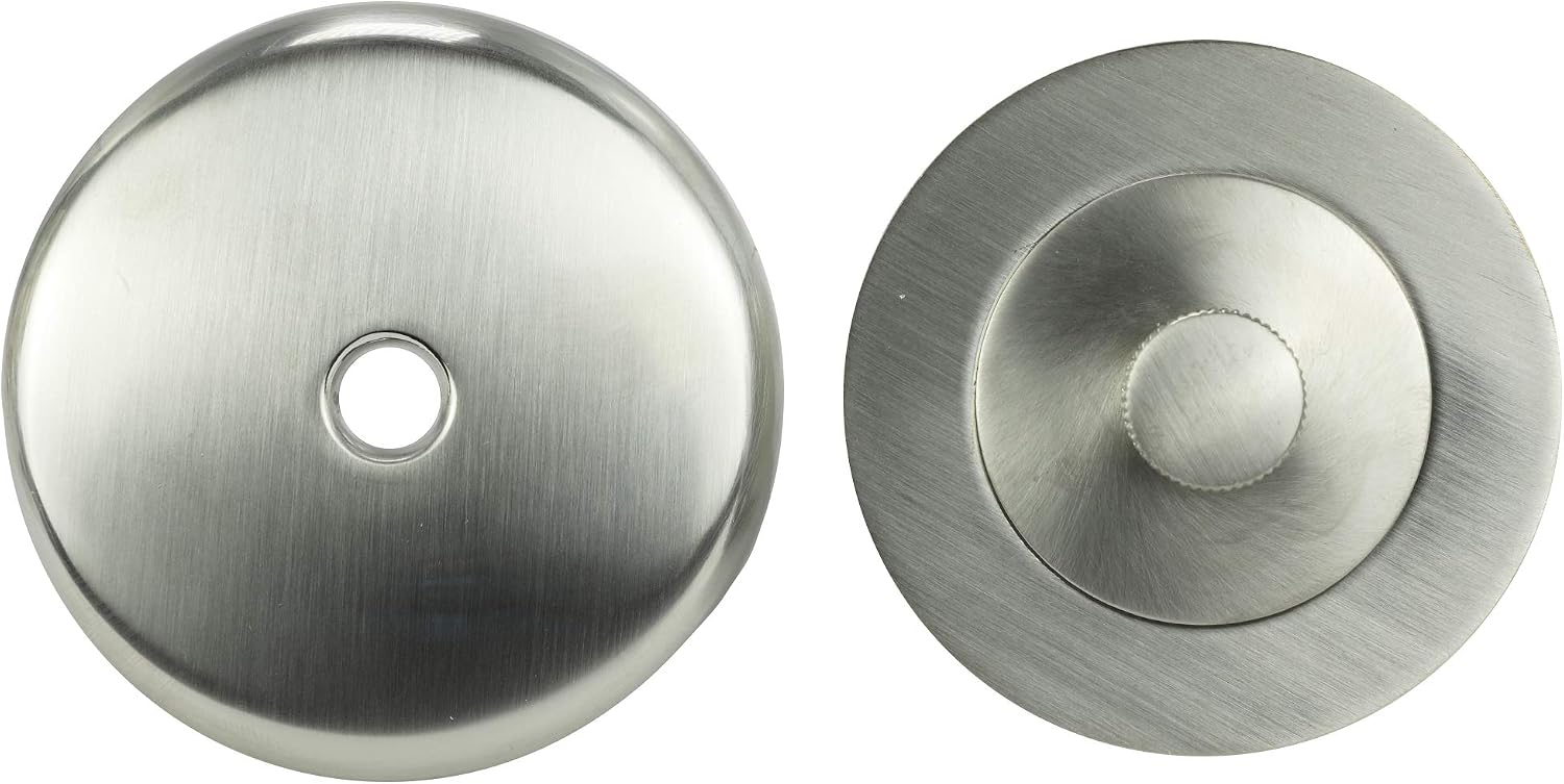 Danco Lift and Turn Bathtub Stopper with Overflow Plate Trim Kit, Brushed Nickel, (89239)