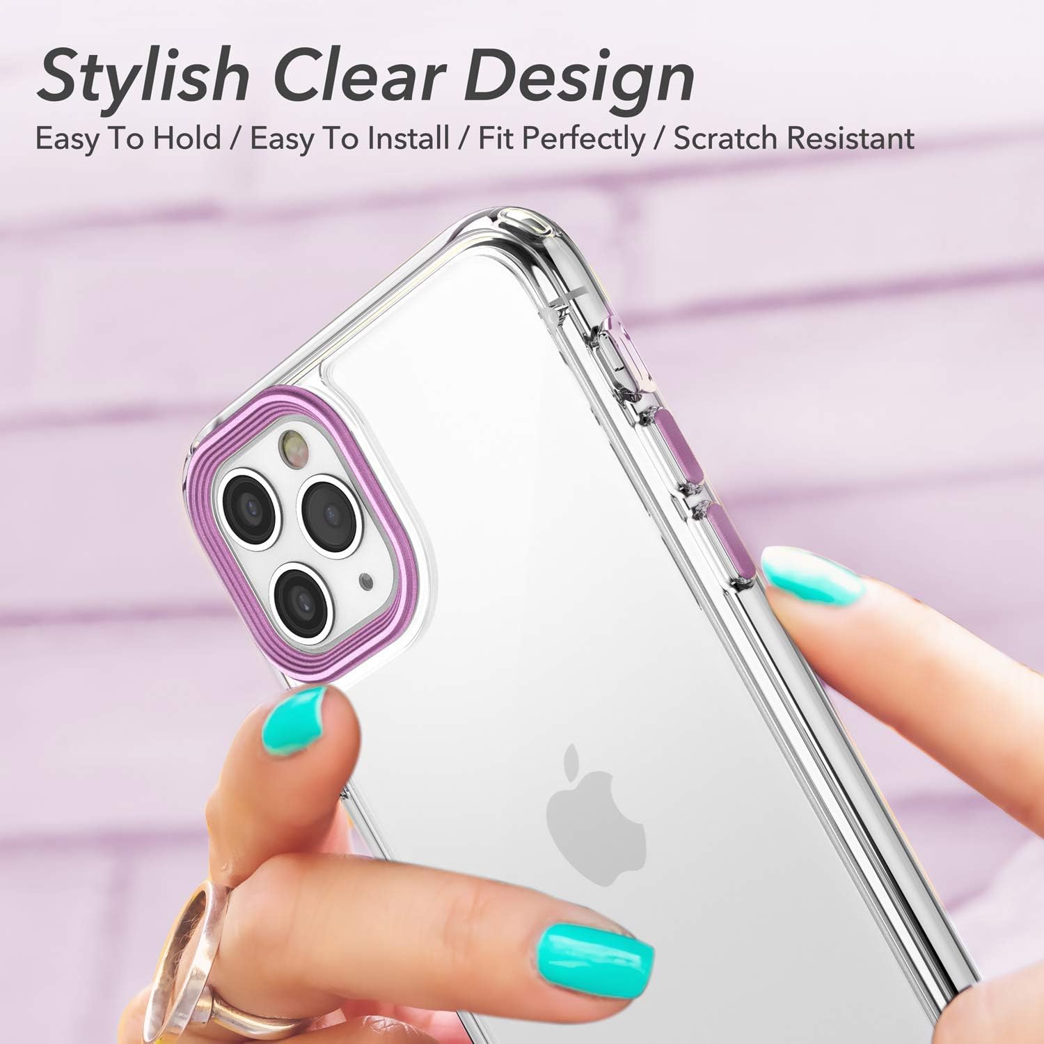 YOUMAKER [2021 Upgraded] Compatible with iPhone 11 Pro Max Case, Clear iPhone 11 Pro Max Cover Shock Absorption Phone Cases 6.5 inch - Purple