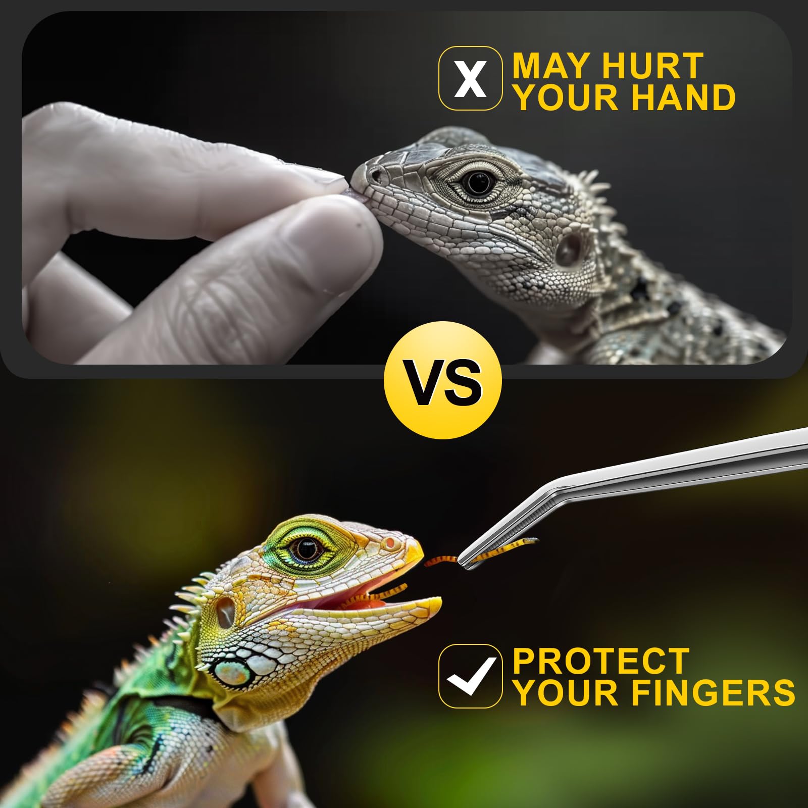 Pinzas de alimentación para reptiles