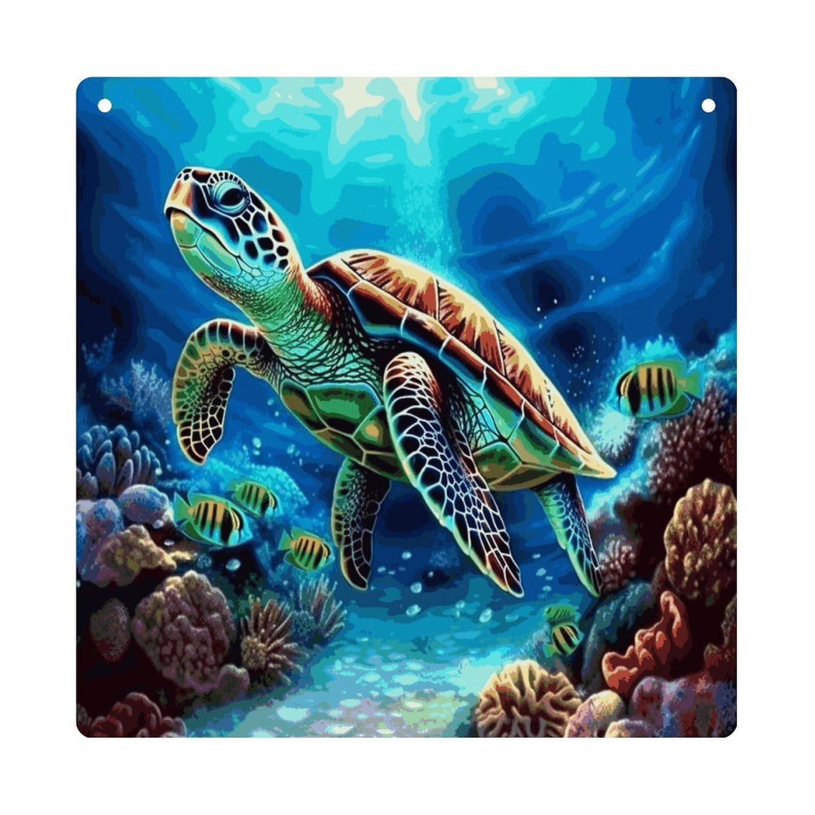 Adfgyerh Style Sea Turtles Diamond Painting Hanging Ornaments Window Hanging Modern Acrylic Decor For Living Room Bedroom Dining Room Hallway Office Wall Decor, 8X8 In