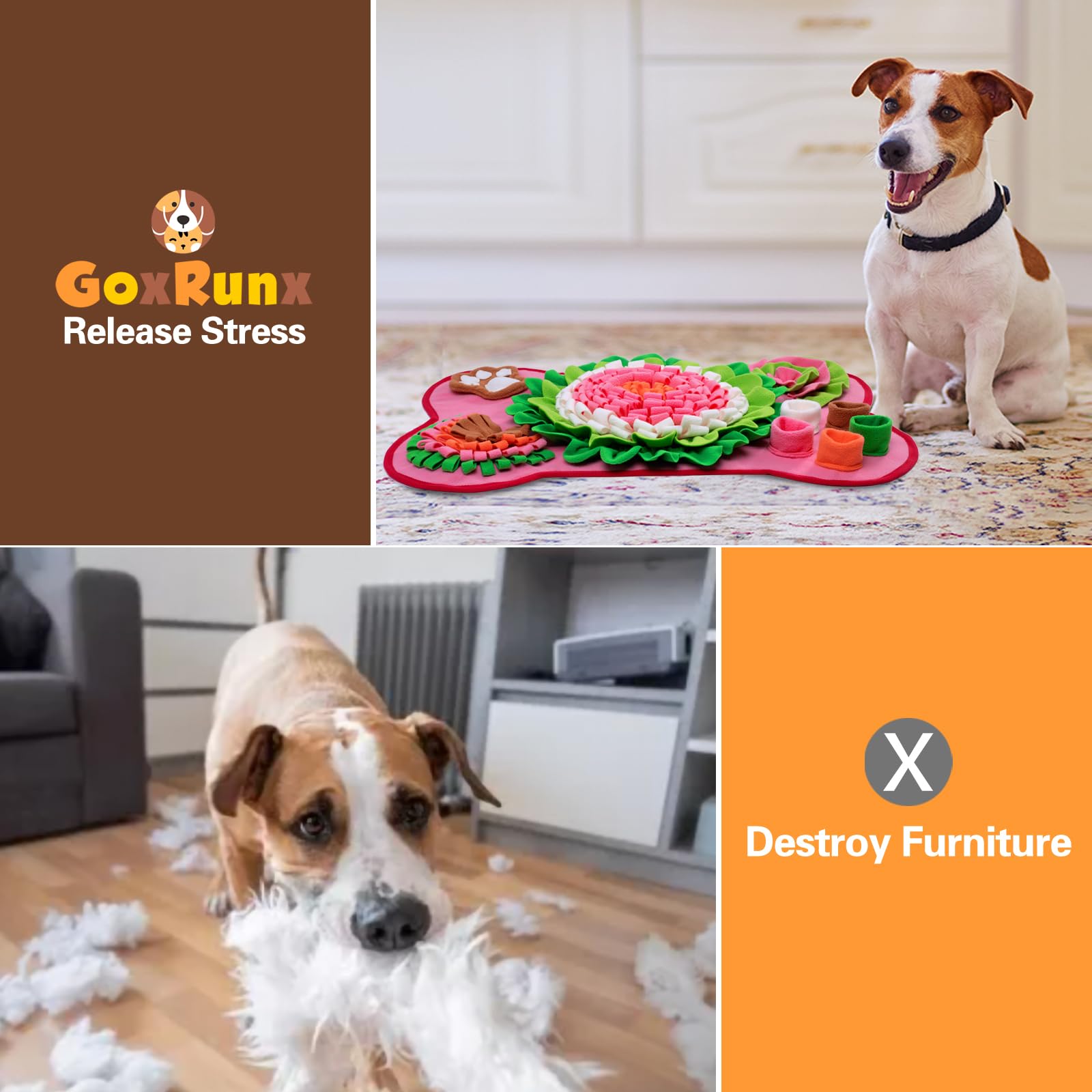 Tapete para olfatear para perros, tapete de olfateo para mascotas para perros pequeños y medianos, tapete interactivo para olfatear cachorros, tapete de alimentación lenta para entrenamiento y alivio