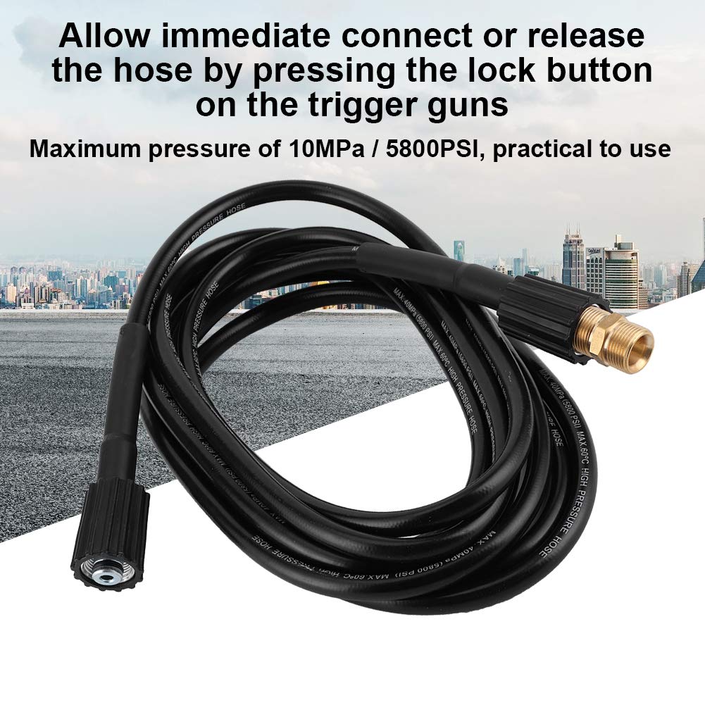 Manguera para lavadora de coche de 5800PSI, tubo de extensión de drenaje de alcantarillado para limpieza de agua a alta presión (10 m/32,8 pies)