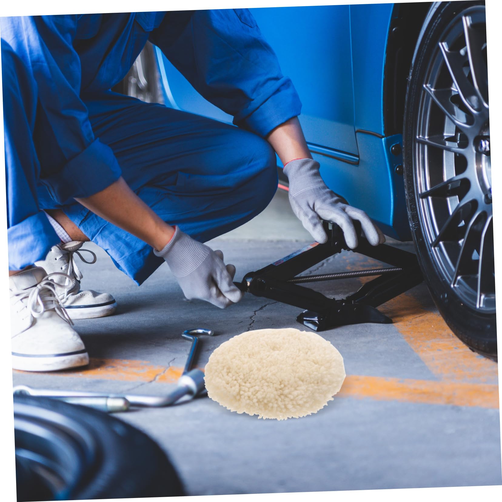 5 Piezas disco para pulir autos almohadilla de pulido de lana almohadilla de lana para pulir rueda de pulido para amoladora angular almohadilla para pulir lana el plastico Mobestech