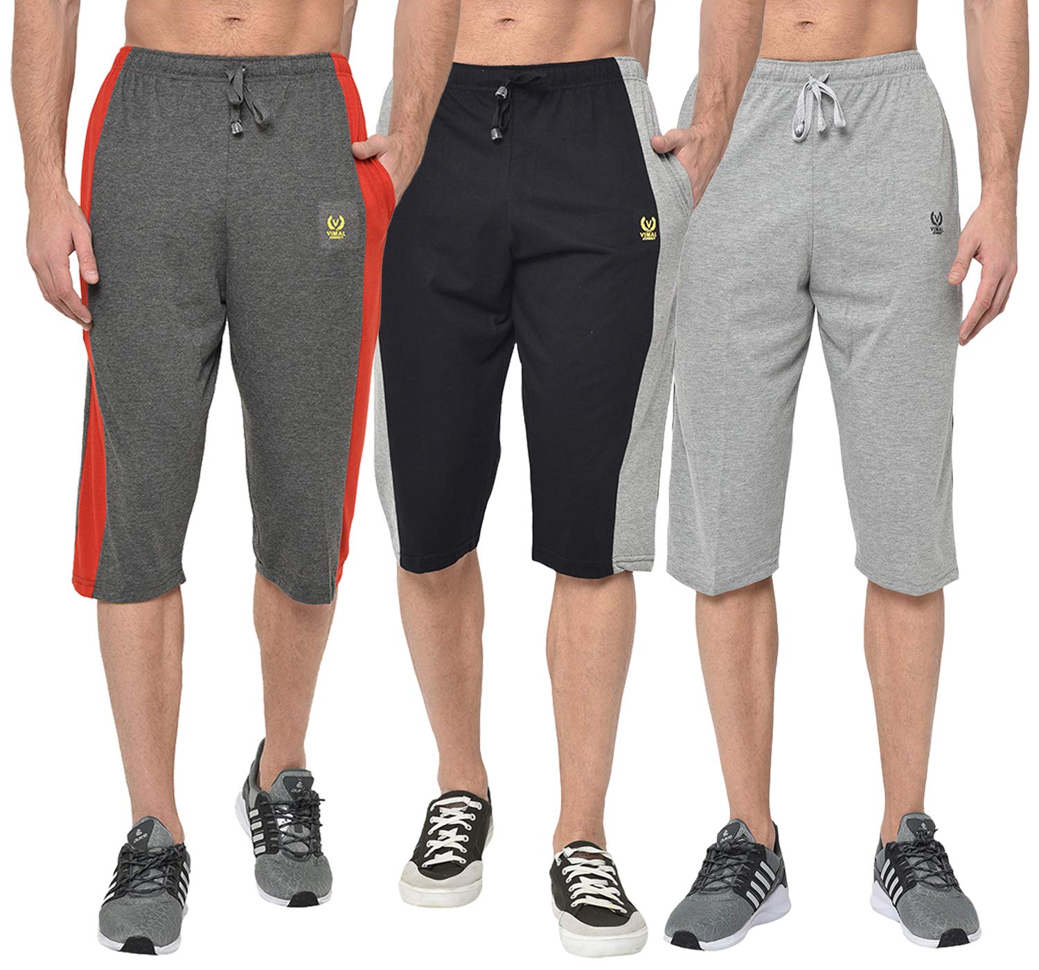 mack jonney Cotton Blended Regular Fit Three Fourth Capri for Men(Pack of 3)-C7_ANT_BLK_C1_MLG_0003-P-picture-38